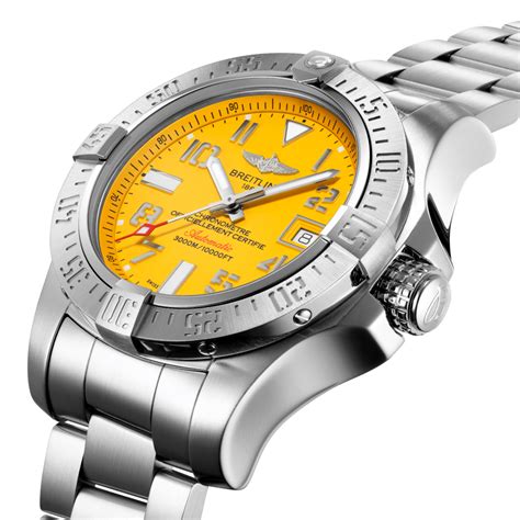 breitling yellow face replica|breitling avenger seawolf yellow dial.